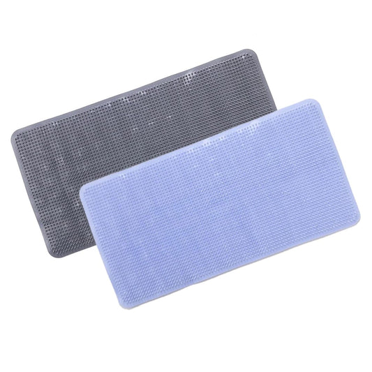 Savya Home Pack of 2 Bathroom Mat PVC/Non-Slip & Soft/Light Weight Mat for Living Room, Anti Skid Mat for Bathroom Floor/Shower Mat/Multipurpose Mat, Grey & Blue