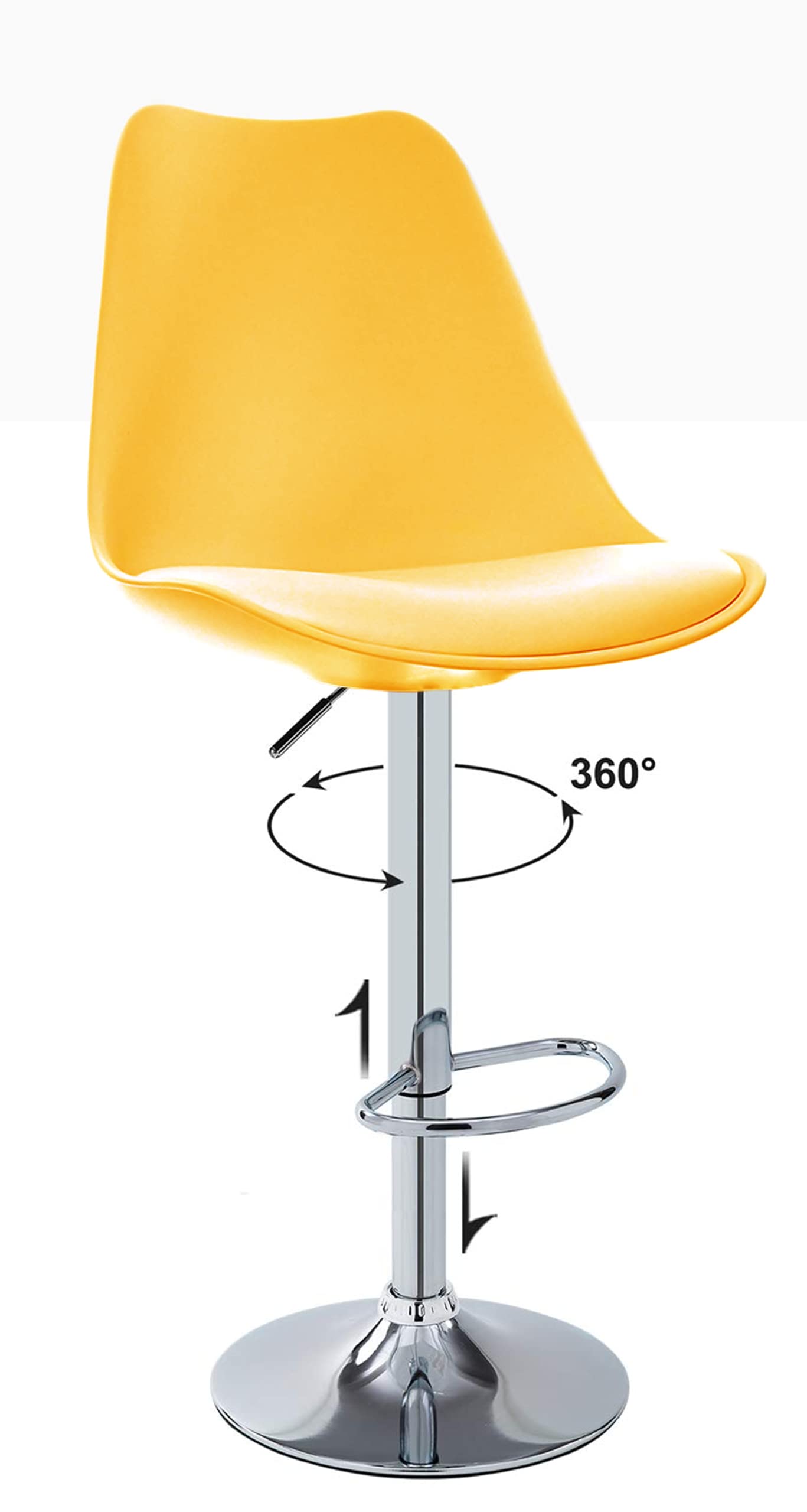 SAVYA HOME® Curvy Kitchen Stool/BAR Stool (Qty-2) (Combo, Yellow)