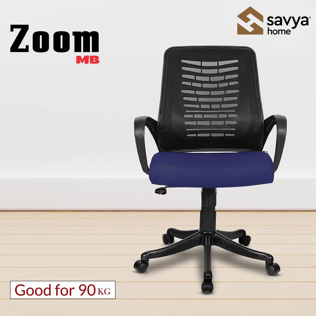 SAVYA HOME Apex Zoom Ergonomic Home and Revolving Office Chair (Blue)