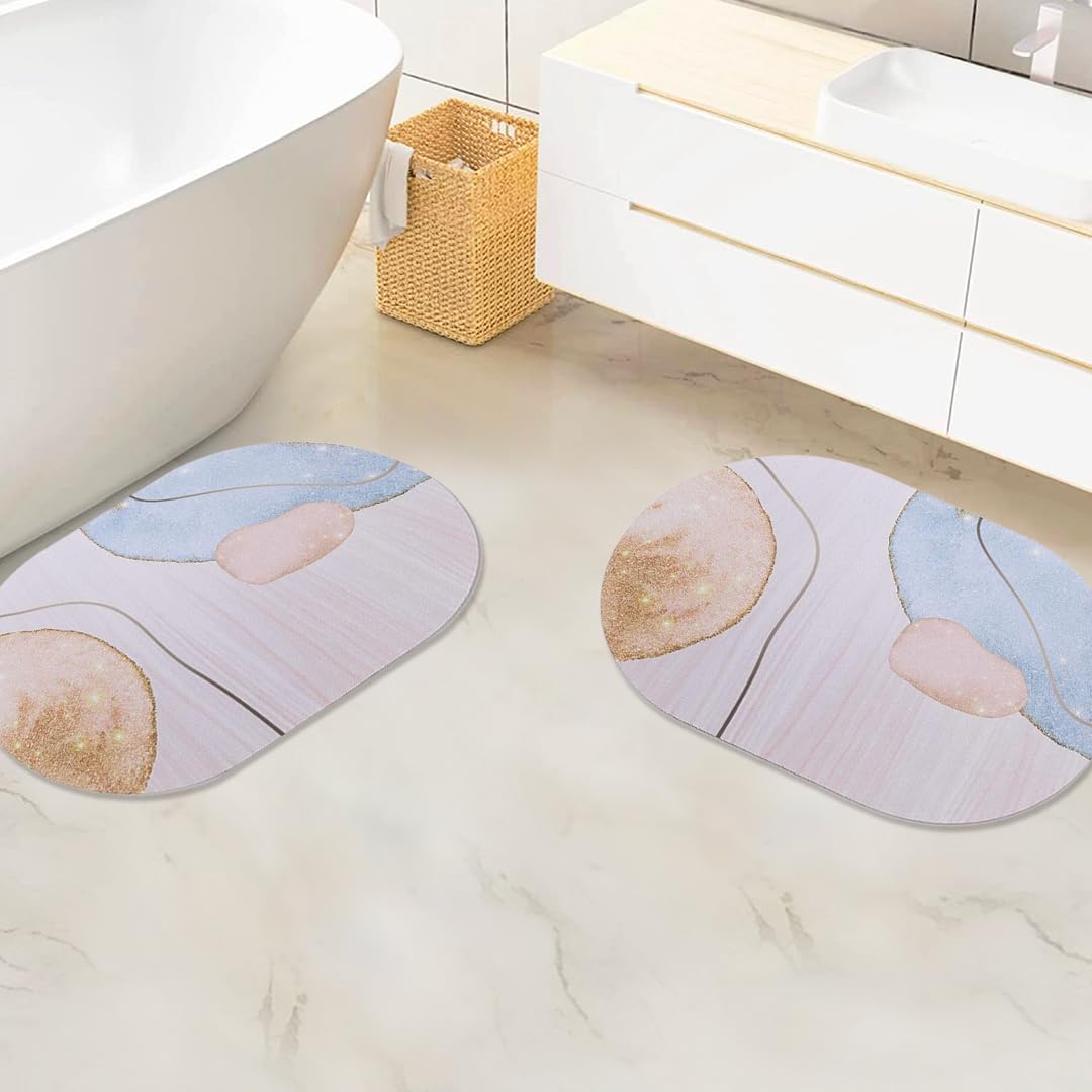 SAVYA HOME Pack of 2 Polypropylene Bathroom Mats|60 x 40cm|Anti-Skid Mat for Living Room, Kitchen, Shower, Bathtub |Multipurpose Mat(Ivory)