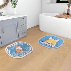 SAVYA HOME Pack of 2 Multipurpose Mat for Kids Bedroom, Play Area, Living Room, Bathroom, Shower | 60 x 40 cm |Tiger & Dog Design