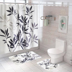 SAVYA HOME Shower Curtain (1) & Bathroom Mat (2) Set, Shower Curtains for Bathroom I, Waterproof Fabric I Anti Skid Mat for Bathroom Floor I Wild Floral, Pack of 3