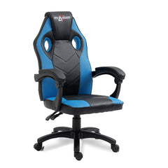 SAVYA HOME Hacker Multi-Functional Ergonomic Gaming/Computer/Home/Office Chair, Premium PVC Fabric Chair with Built-in Lumbar Support (Blue)| Apex Crusader Gaming Series (Blue)