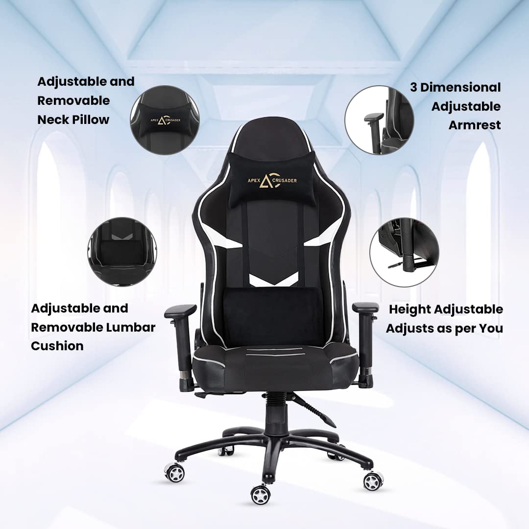 SAVYA HOME Apex Crusader XIII Gaming Revolving Chair (Black)