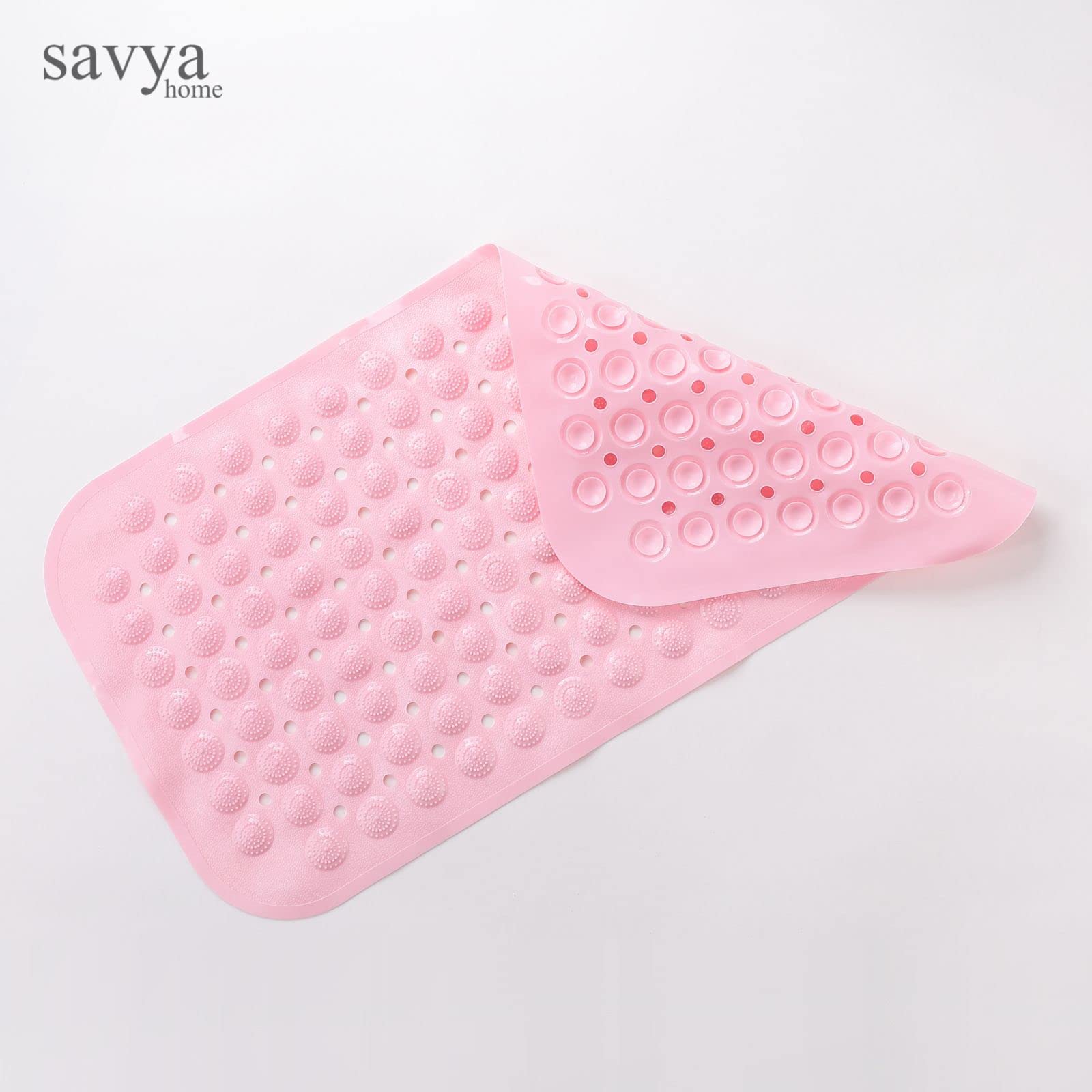 SAVYA HOME Diatom Mud Bathroom Floor Mat |71 x 35.5|40 x 100|PVC Accu-Pebble Soft & Light Weight Anti-Skid Mat for Living Room,Bathroom/Shower Mat/Multipurpose(Sky Blue) (71 x 35.5, Pink)