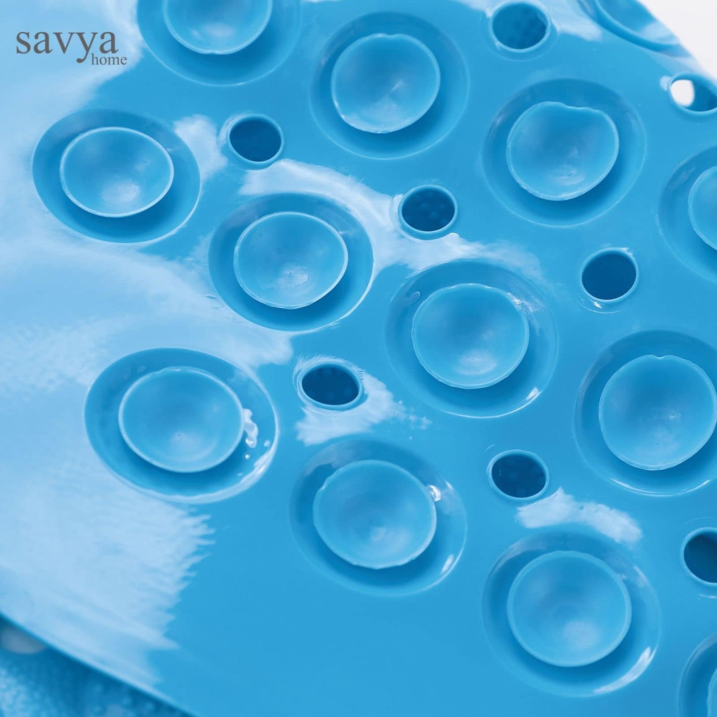 Savya Home Pack of 2 Diatom Mud Bathroom Floor Mat |71 x 35.5 cm|PVC Accu-Pebble Soft & Light Weight Anti-Skid Mat for Living Room,Bathroom/Shower Mat/Multipurpose (Blue)