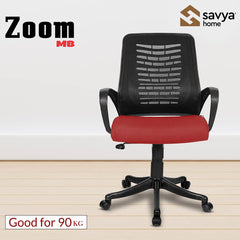 SAVYA HOME Apex Zoom Ergonomic Home and Revolving Office Chair (Red)