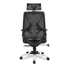 Savya Home Pinnacle High Back Ergonomic Office Chair with Adjustable Arms, 2D Headrest and Ergonomic Lumbar Support (Ergonomic Meshback) (Black)