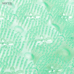 Savya Home Anti Skid Bath Mat for Bathroom, PVC Bath Mat with Suction Cup, Machine Washable Floor Mat (67x37 cm)| Light Green & Light Blue