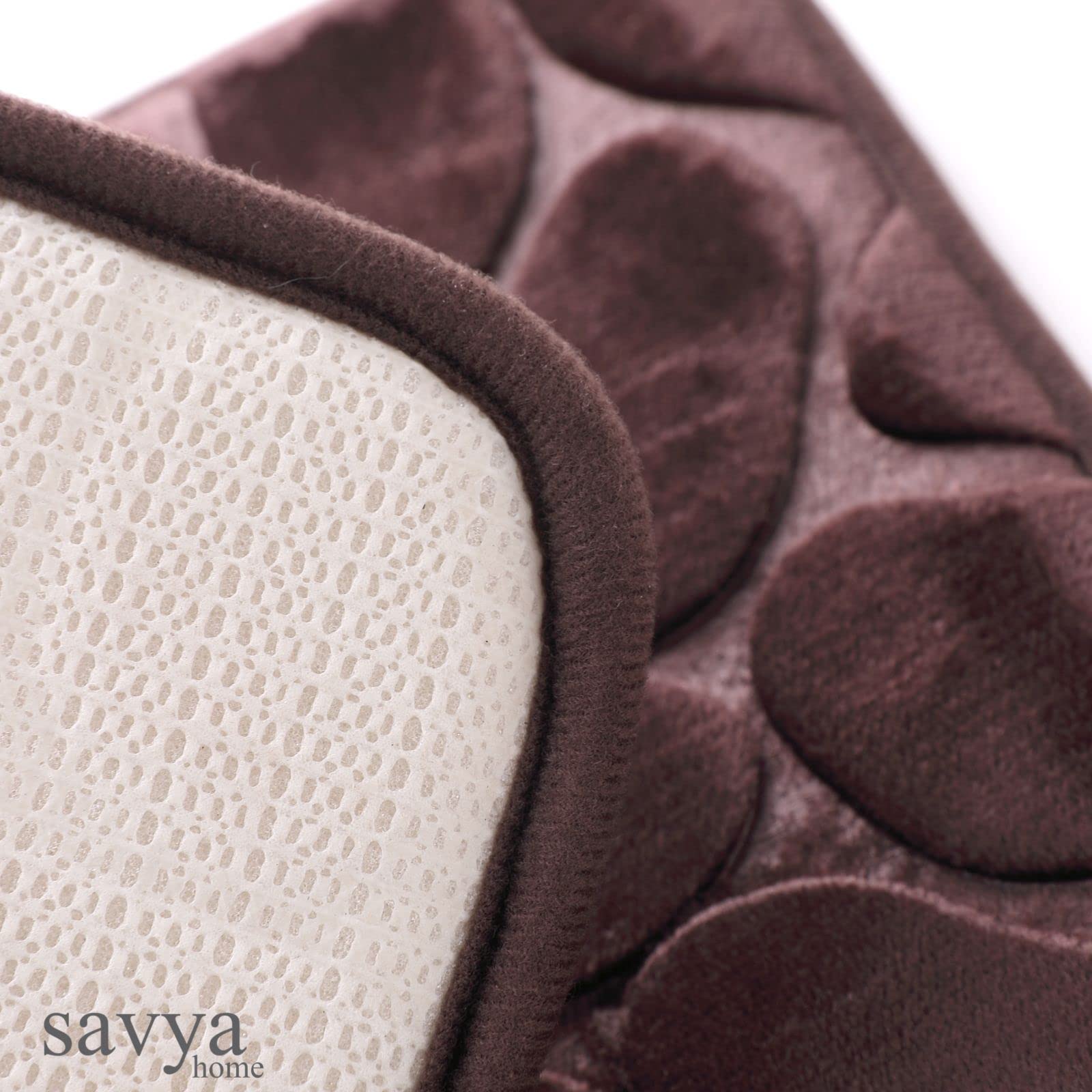 SAVYA HOME Coral Fleece Fabric Bathroom mat|40 x 60|Anti-Skid mat, Living Room mat, Doormat, Multipurpose mat | Brown