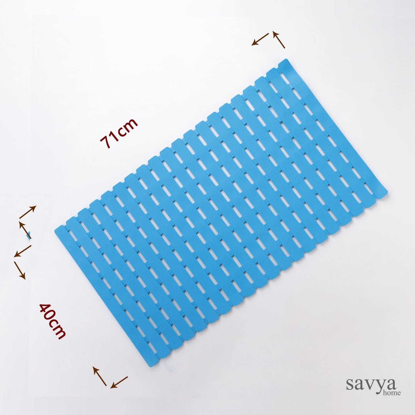 SAVYA HOME Pack of 2 PVC Bathmats | 40x71cm | Anti-Skid mat, Living Room mat, Doormat, Multipurpose mat(Blue)