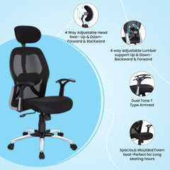 SAVYA HOME® APEX Chairs™ Apollo Chrome Base HIGH Back Office CHAIR2