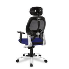 SAVYA HOME Apollo High Back Ergonomic Office, Work from Home Chair with 2D Adjustable Armrest, 2D Lumbar Support, Steel Base,Any Position Tiltlock Mechanism (Ergonomic Meshback, Blue, Qty-1)