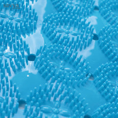 Savya Home Anti Skid Bath Mat for Bathroom, PVC Bath Mat with Suction Cup, Machine Washable Floor Mat (67x37 cm) (Blue)