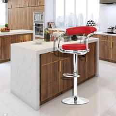 SAVYA HOME® Curvy Kitchen Stool/BAR Stool (Qty-1) (Single Martin, White)