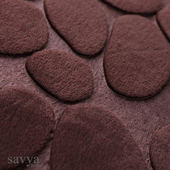 SAVYA HOME Super Soft (40x60 cm) Fleece Bath Mat Super Absorbent Anti Skid Mats for Bathroom/Bedroom/Kitchen/Door Mat/Floor Mat, Pack of 2, Brown & Gray