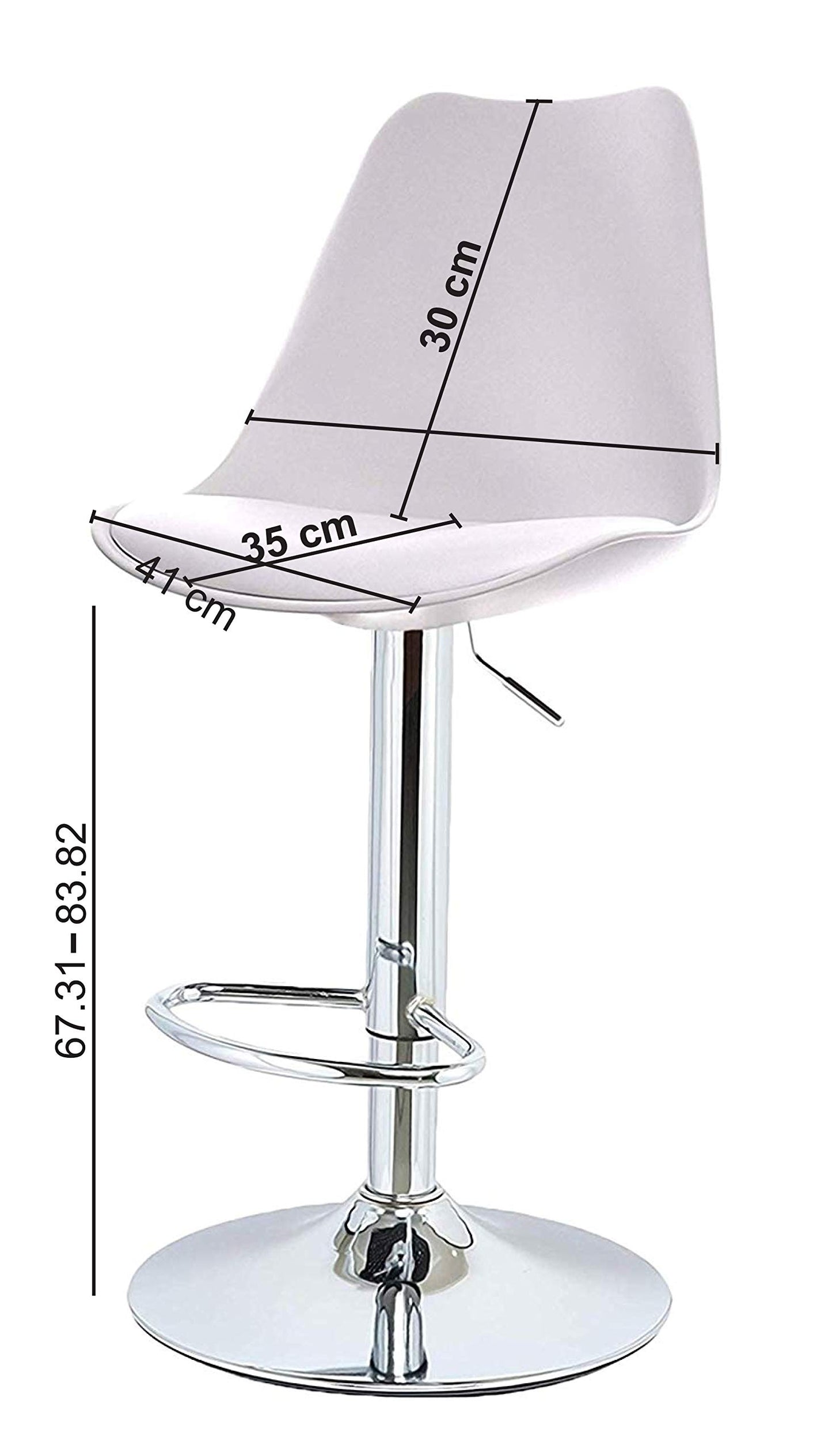 SAVYA HOME® Curvy Kitchen Stool/BAR Stool (Combo Qty-2) White Color
