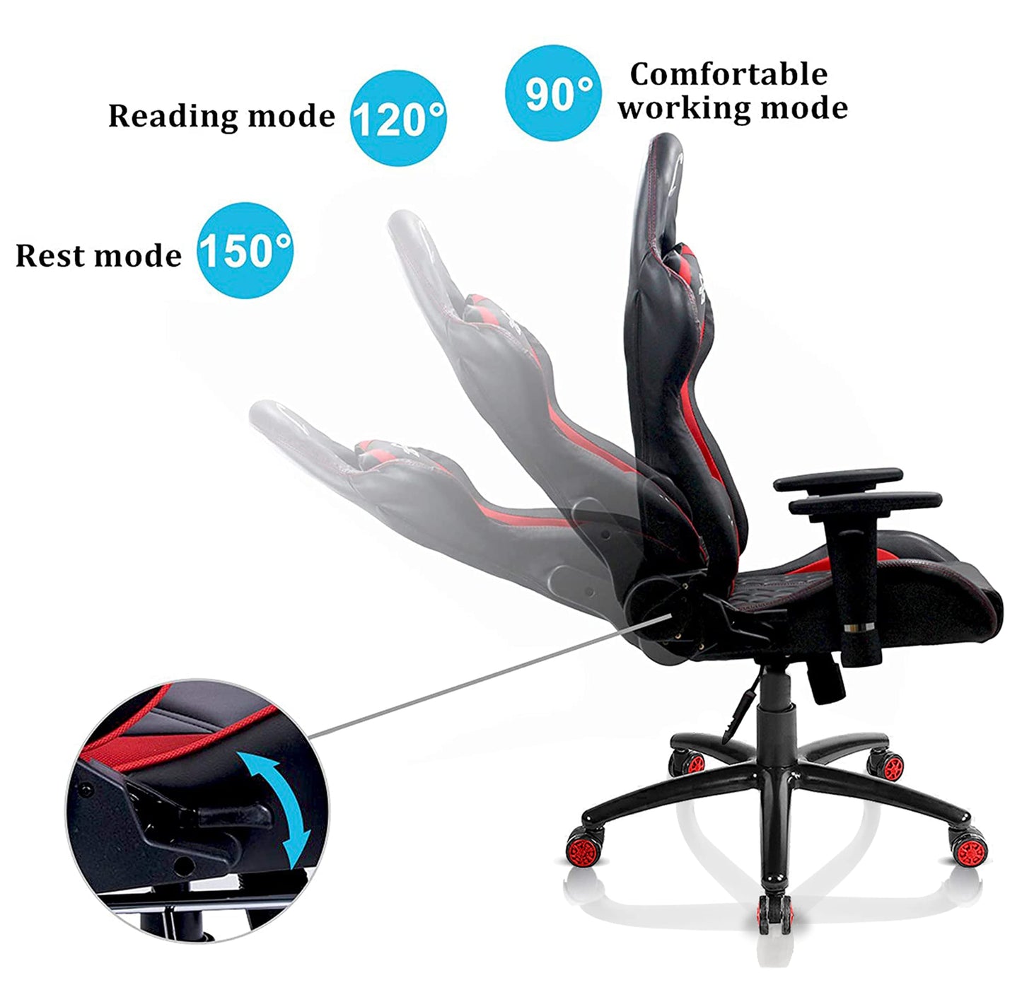 SAVYA HOME Apex Crusader Gaming Chair red and Black F