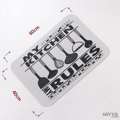 SAVYA HOME Multi My Rules Printed Diatom mud Bathroom Non-Slip mat