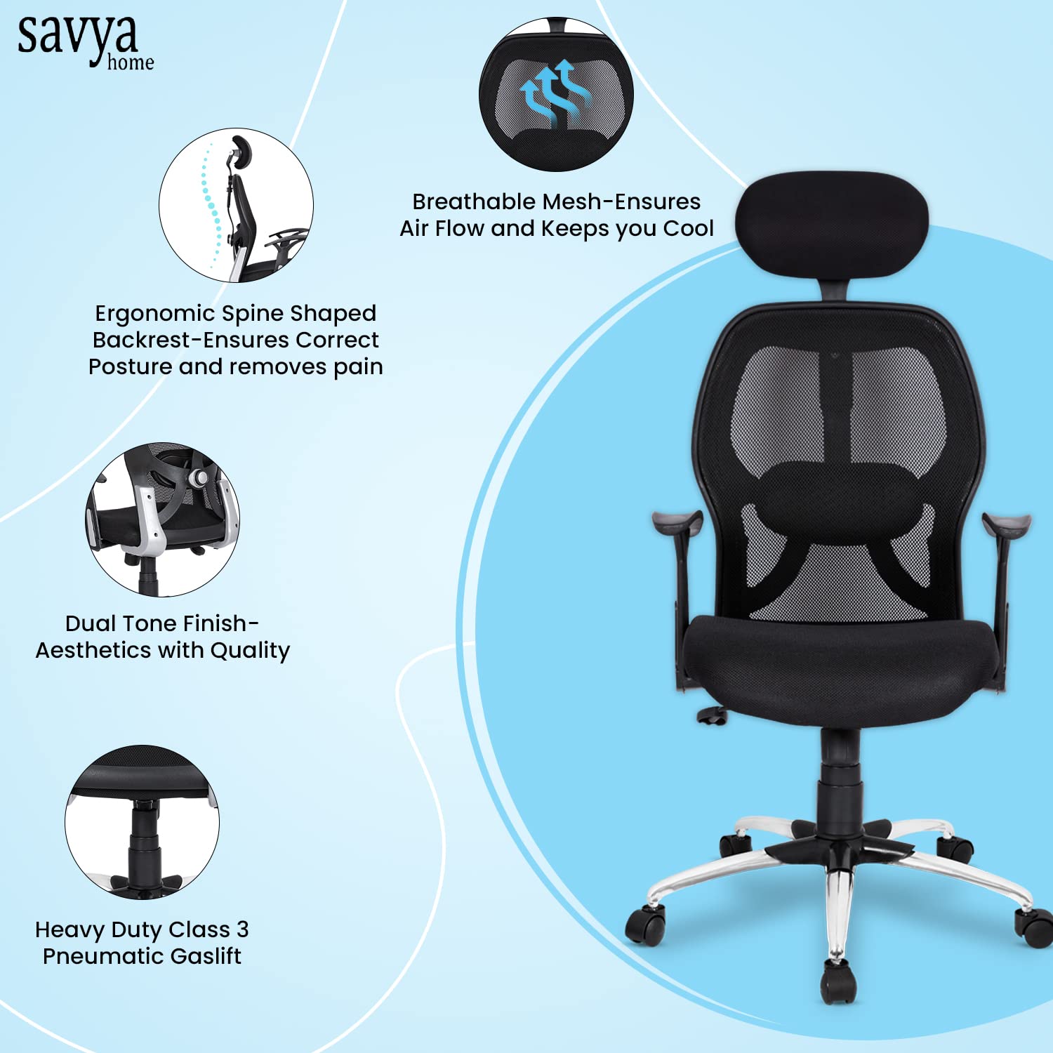 Buy Apex by Savya Home Apollo Black High Back Office Chair Online at Best  Prices in India - JioMart.