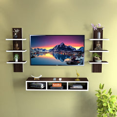 SAVYA HOME - TV Unit for Living Room, Set Top Box Stand, Wall Shelf, Book Shelf, Shelf Organizer, Large, Suitable for Upto 42 inch TVs