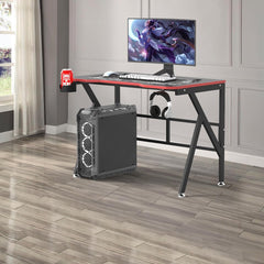 SAVYA HOME Multipurpose Engineered Wood Table Desk, Gaming Desk|Ergonomic Spacious Desk with Cup Holder & Headphone Hook. Ideal for Home, Office & Gaming Setups (120 * 60 * 73), Black