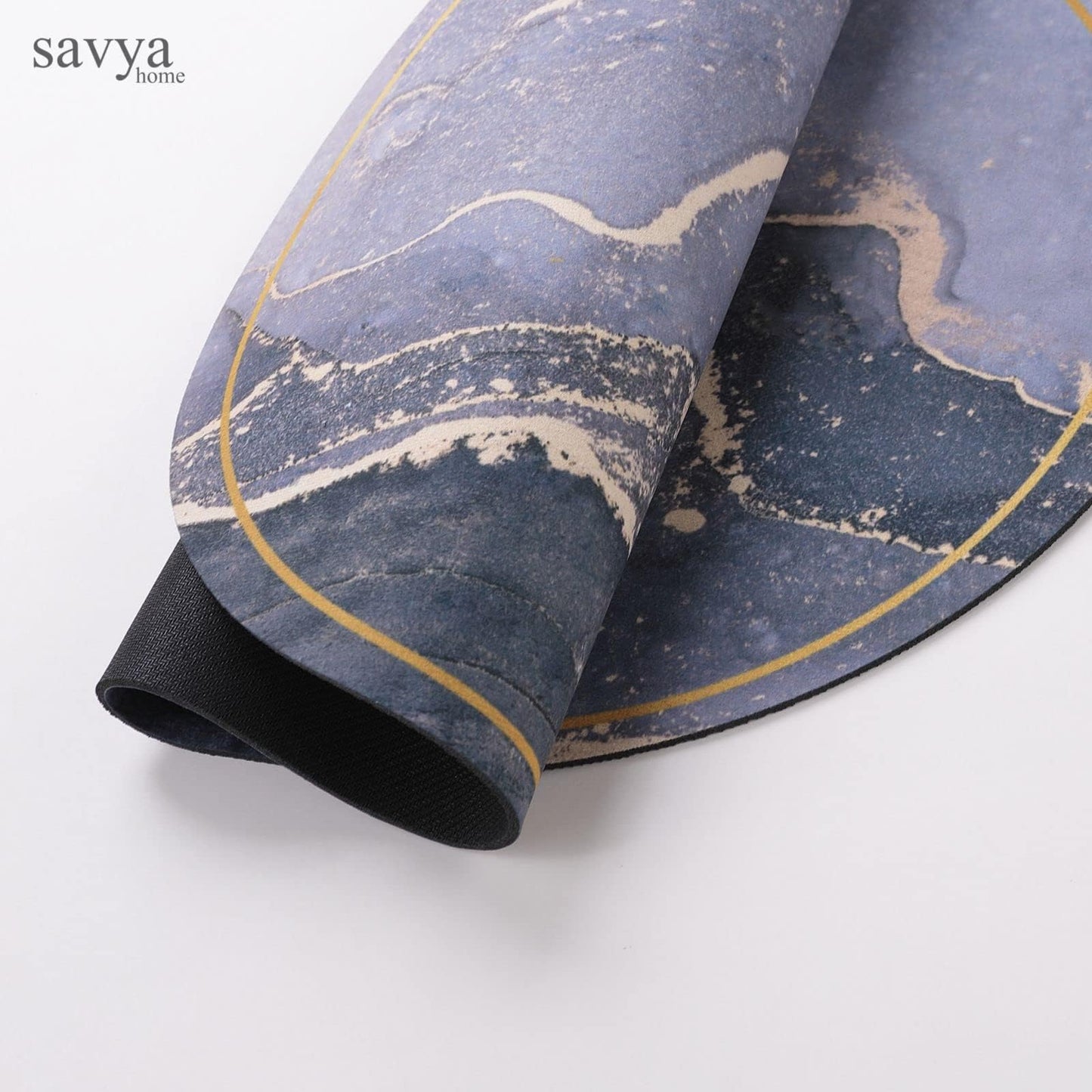 SAVYA HOME Pack of 2 Polypropylene Bathroom Mats|60 x 40cm|Anti-Skid Mat for Living Room, Kitchen, Shower, Bathtub |Multipurpose Mat(Metallic)