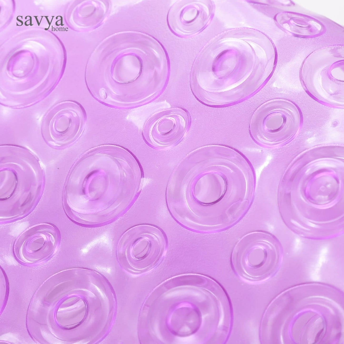 Savya Home Pack of 2 Nonslip Soft Rubber Bath Mat, Rain Mat for Bathtub and Shower, Anti Slip, Anti Bacterial, Machine Washable PVC Bath Mat for Bathroom | 65 x 36 cm | Purple & Blue
