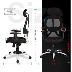 SAVYA HOME Apollo High Back Ergonomic Office Chair | Adjustable Arms & Any-Position Tilt Lock Mechanism | 2D Lumbar Support & Contoured Meshback | Black | Pack of 2
