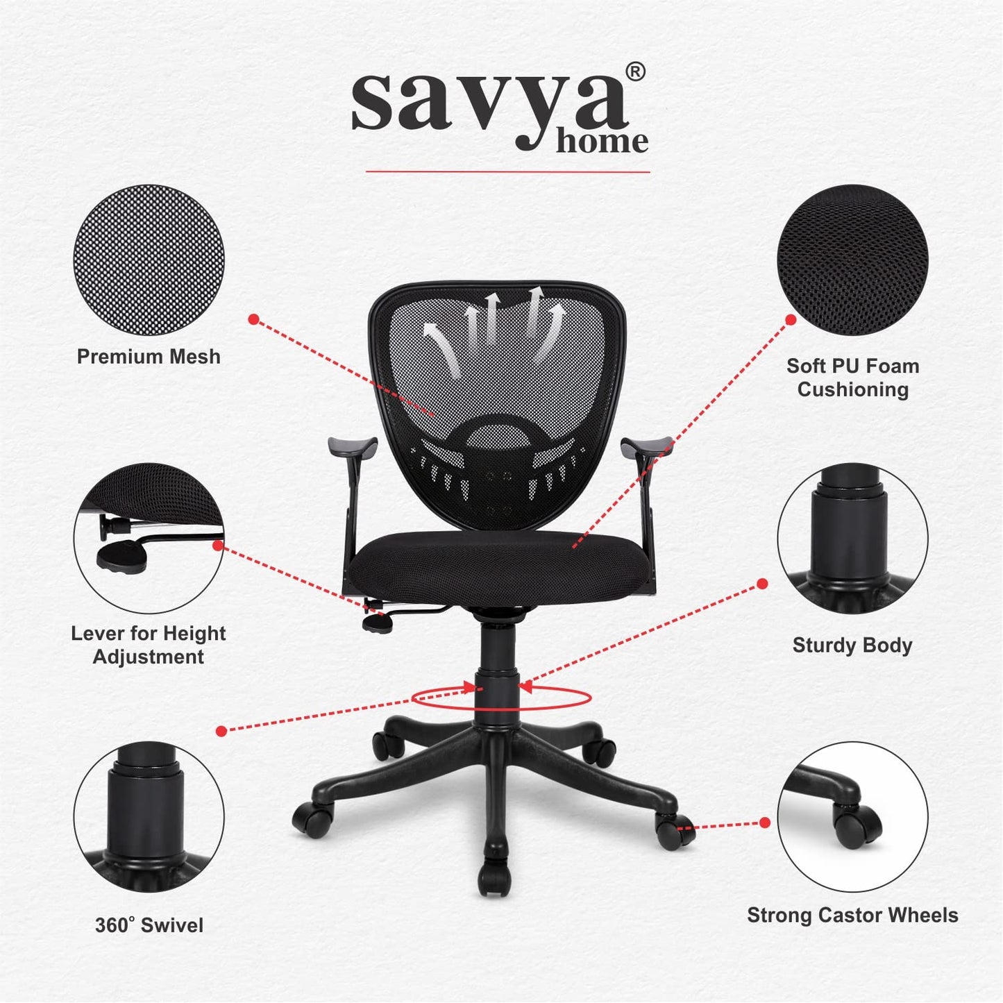 Savya Home Delta Office Chair (Benito)