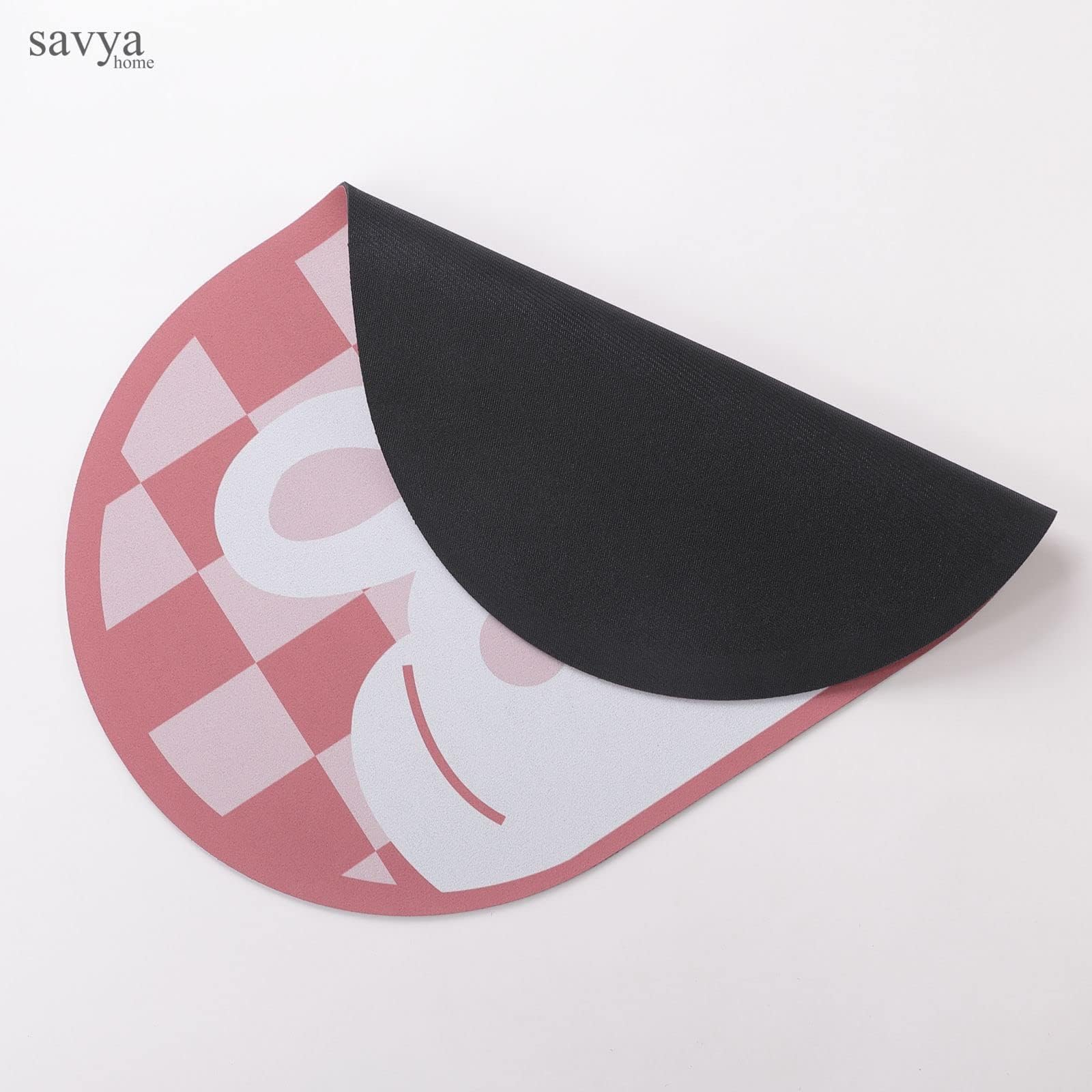 SAVYA HOME Pack of 2 Multipurpose Mat for Kids Bedroom, Play Area, Living Room, Bathroom, Shower | 60 x 40 cm |Pink Bunny & Cartoon Design