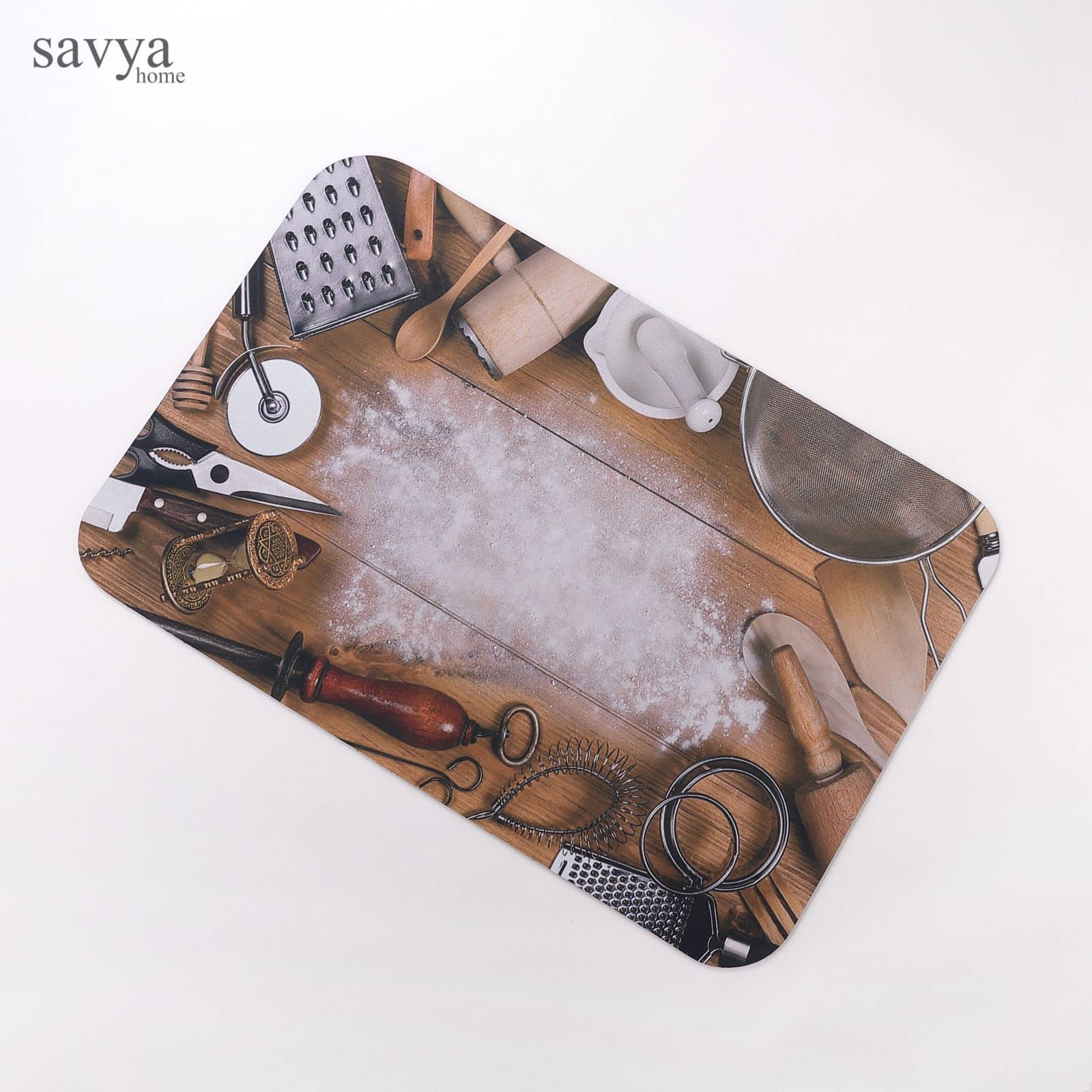 SAVYA HOME Kitchen Mats|| 60 x 40 ||Anti-Skid Mat for Living Room,Bathroom,Shower,Bathtub mat,Multipurpose Mat (Brown)