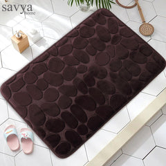 SAVYA HOME Coral Fleece Fabric Bathroom mat|40 x 60|Anti-Skid mat, Living Room mat, Doormat, Multipurpose mat | Brown