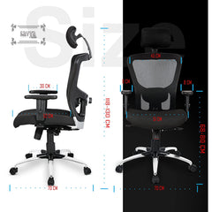 SAVYA HOME Beatle High Back Ergonomic Office Chair with Adjustable Arms and 2D Lumbar Support (Ergonomic Meshback) (Grey)