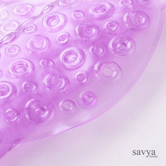 Savya Home Pack of 2 Nonslip Soft Rubber Bath Mat, Rain Mat for Bathtub and Shower, Anti Slip, Anti Bacterial, Machine Washable PVC Bath Mat for Bathroom | 65 x 36 cm | Purple
