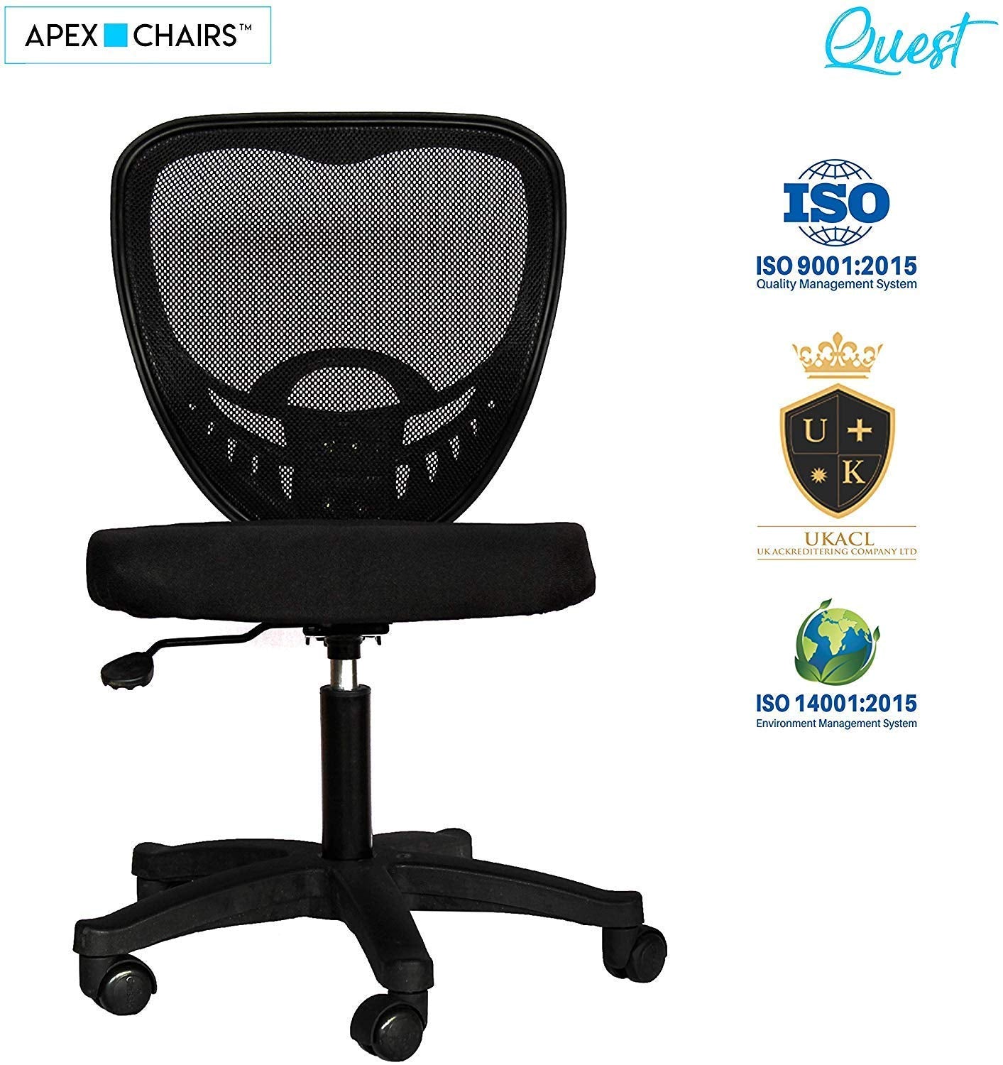 Savya Home Delta Office Chair (Quest) - Co Polymer, Black