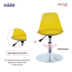 SAVYA HOME Kids Kiddle Desk Chair| Revolving | High Chair | Height Adjustment | Cushioned | Study | Kids(Ergonomic Chair, Qty-1, Yellow)