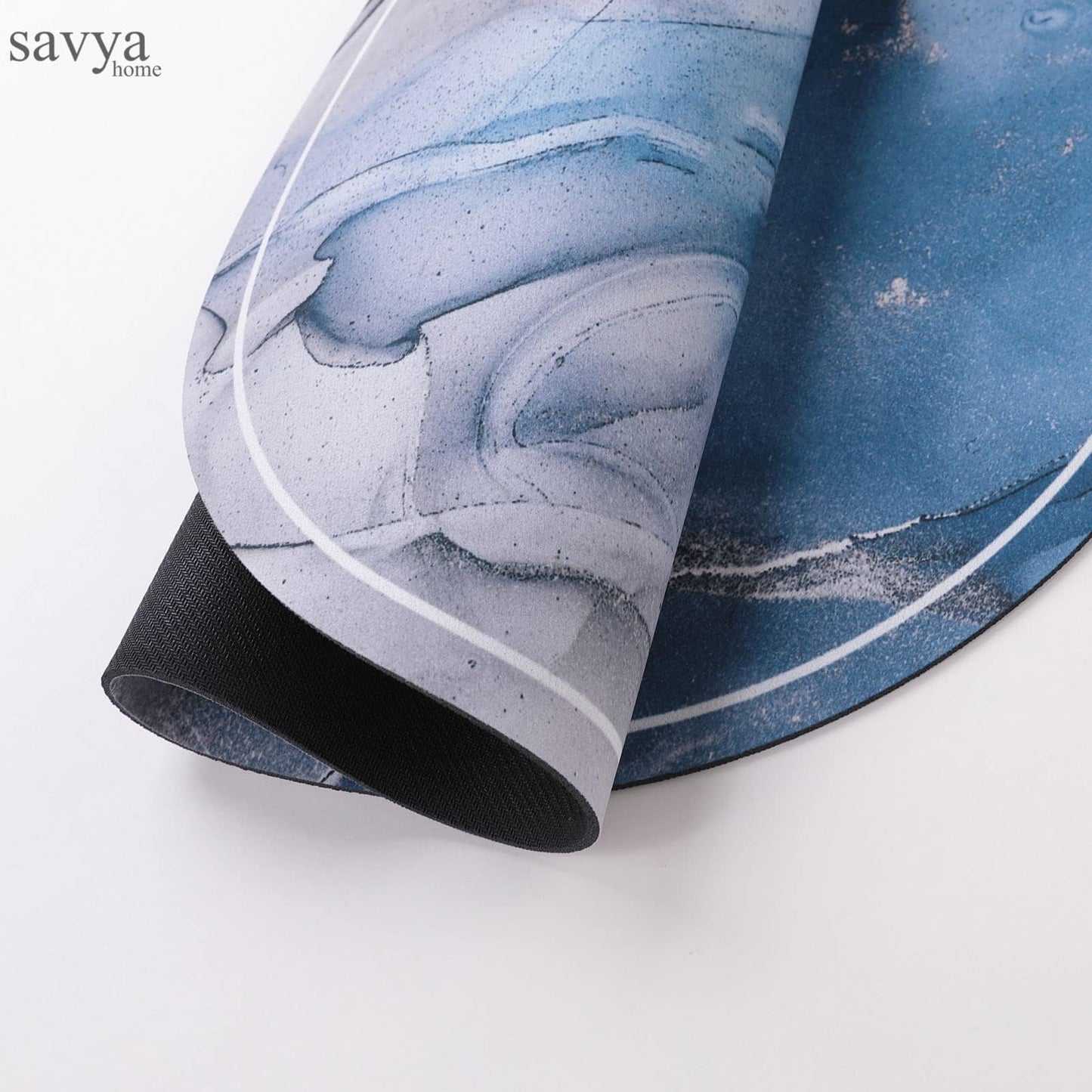 SAVYA HOME Pack of 2 Polypropylene Bathroom Mats|60 x 40cm|Anti-Skid Mat for Living Room, Kitchen, Shower, Bathtub |Multipurpose Mat(Ivory & Bluish)