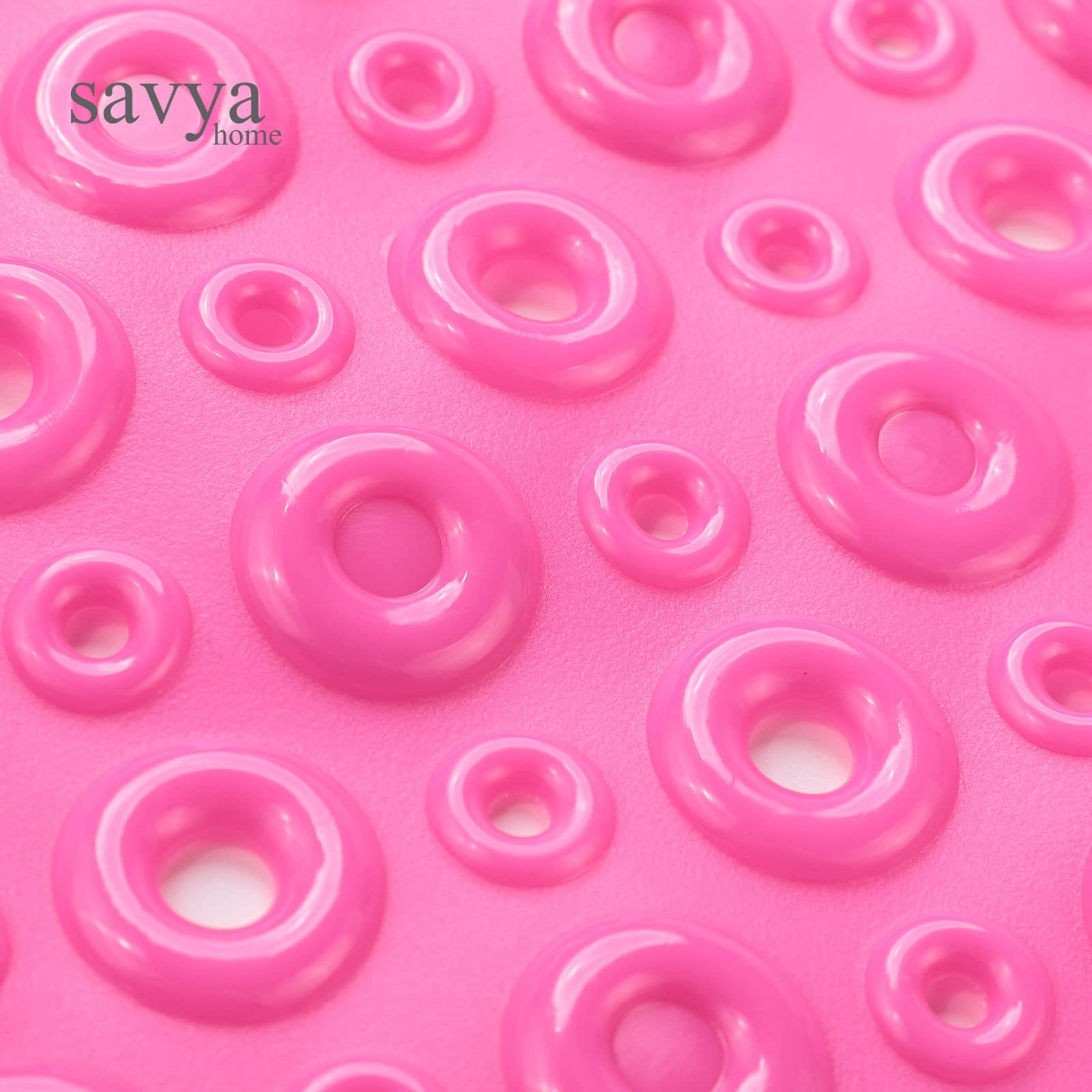 Savya Home Diatom Mud Oval Bathroom Floor Mat PVC/Non-Slip & Soft/Light Weight Mat for Living Room, Anti Skid Mat for Bathroom Floor/Shower Mat/Multipurpose Mat (Dark Blue) (Pink)
