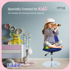 SAVYA HOME Kids Kiddle Desk Chair| Revolving | High Chair | Height Adjustment | Cushioned | Study | Kids(Ergonomic Chair, Qty-1, Blue)