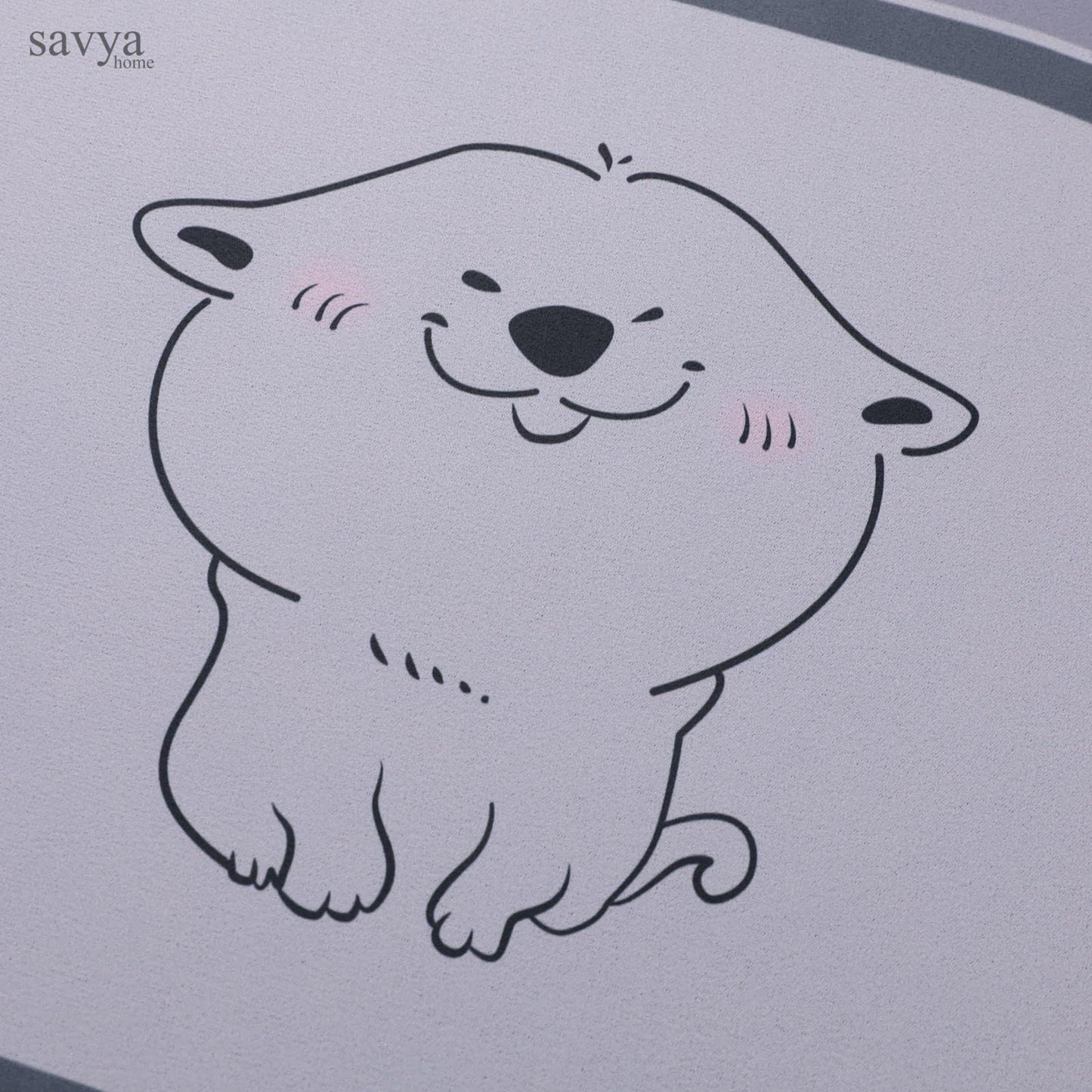 SAVYA HOME Pack of 2 Multipurpose Mat for Kids Bedroom, Play Area, Living Room, Bathroom, Shower | 60 x 40 cm |Cute Cartoon & Dog Design